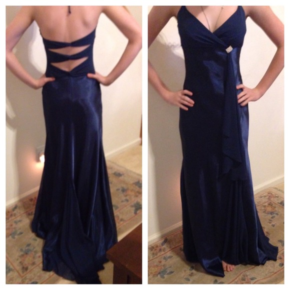 Navy Blue Camille La Vie Formal Prom Dress