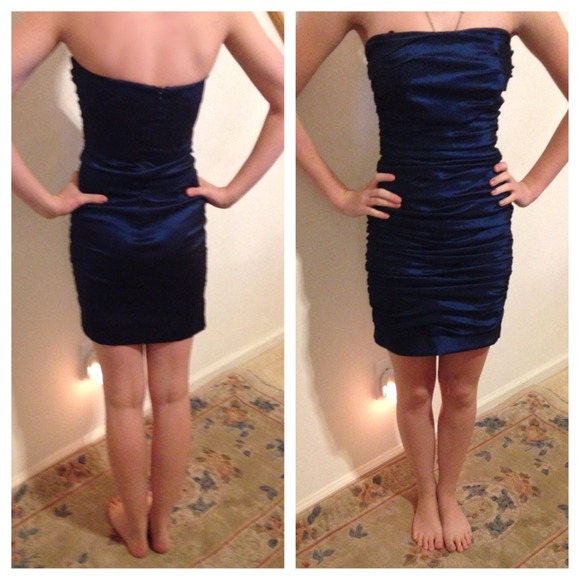 Short Navy Formal Homecoming Prom Dress