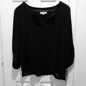 Sheer black Loft button down shirt