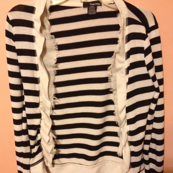 Pure Rebel Black White Stripped Cardigan Size S - Picture 1 of 4