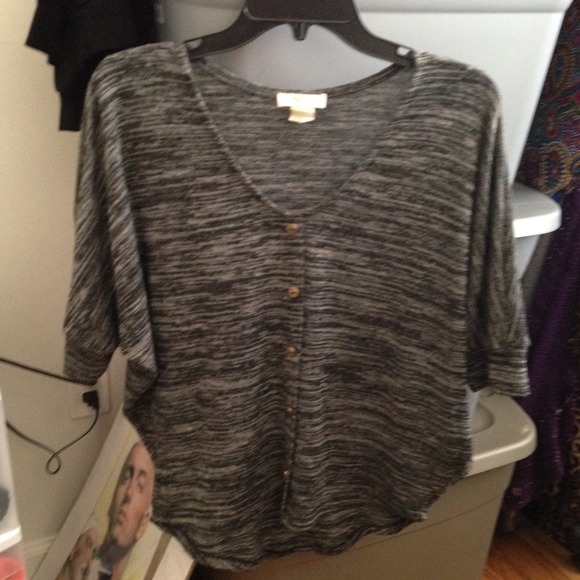 Poetry Tops - Gray Sweater Top