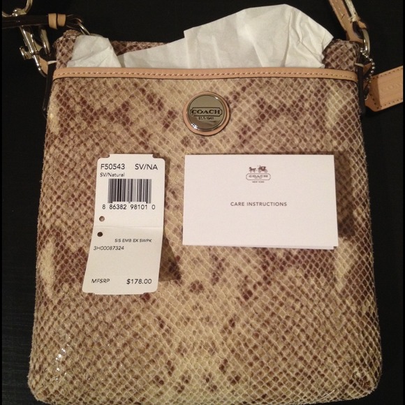 Coach embossed exotic leather swingpack | NWT - Picture 3 of 3