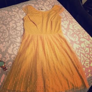 Mustard yellow dress!
