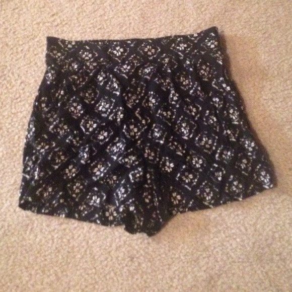 White flowered shorts