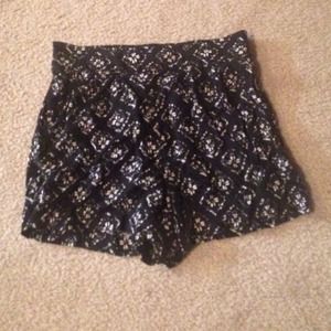 White flowered shorts