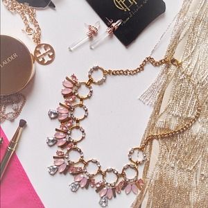 Pink and gold statement necklace
