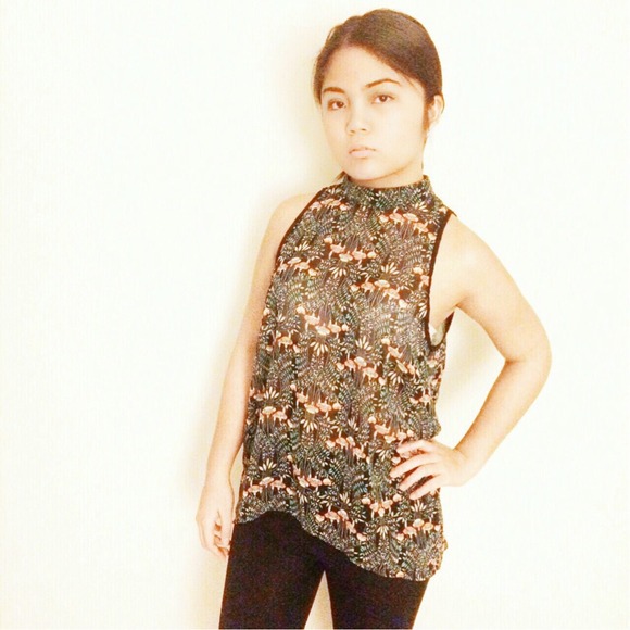 Chiffon High-neck Blouse