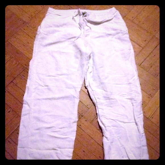 NY COLLECTION WOMENS PANTS WHITE SZ L PREOWNED