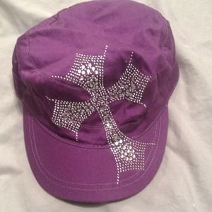 Purple cross bling cap