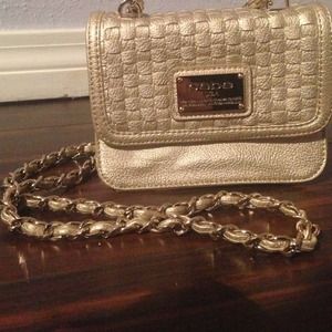 Bebe small gold purse