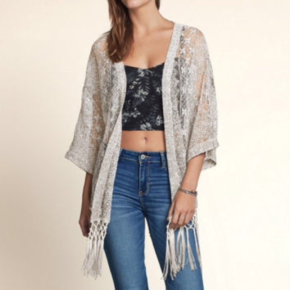 Gray Hollister kimono!