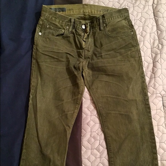 Faded green 1969 gap jeans