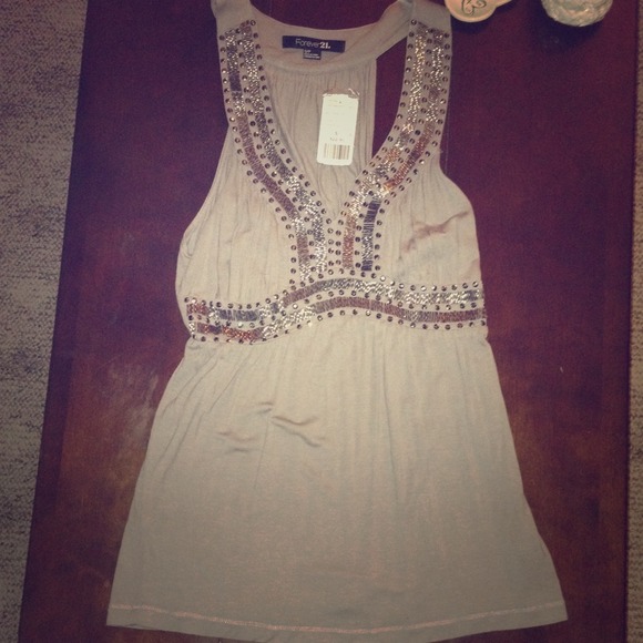 Embellished tank top from forever 21 NEW
