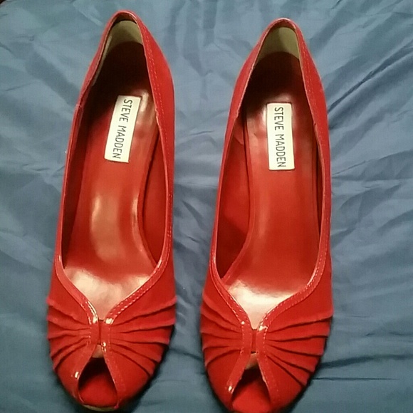Suede peep toe 3.5" heels from Steve Madden