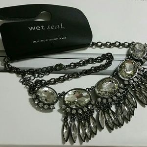 New Crystal Look Facet & Marquis Fashion Necklace