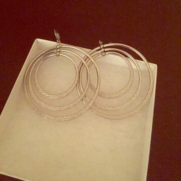 Silver hoop earrings