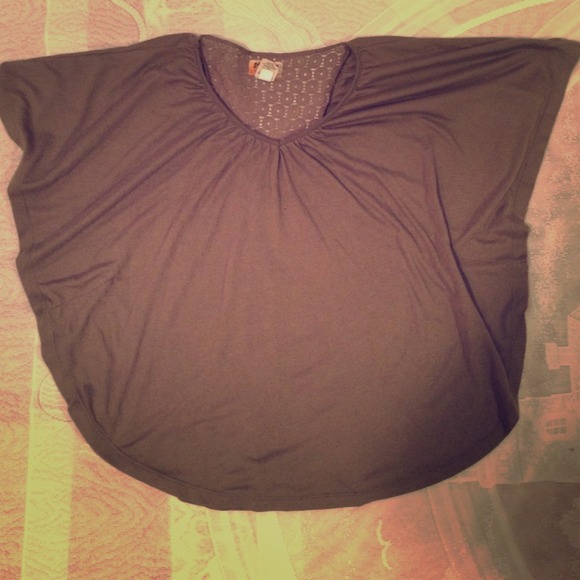 Navy green cotton poncho