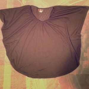 Navy green cotton poncho