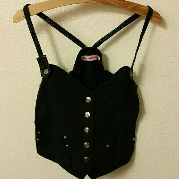 Black Denim Vest.