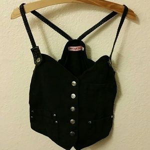 Black Denim Vest.