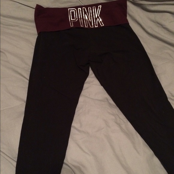 Pink Victoria's Secret yoga tights(: