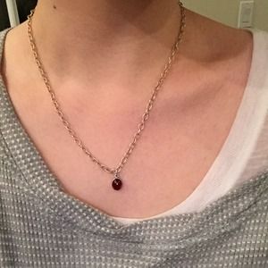 Pink Tourmaline on Sterling Linked Chain