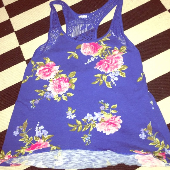 💛Garage Floral Lace back Tank