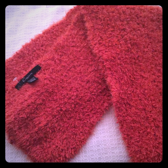 Beautiful fuzzy burnt orange scarf