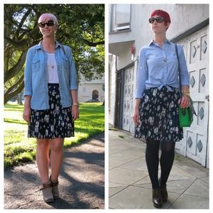 Jason Wu for Target Skirts - Jason Wu for Target navy floral pleated skirt Jason Wu for Target Skirts - Jason Wu for Target navy floral pleated skirt