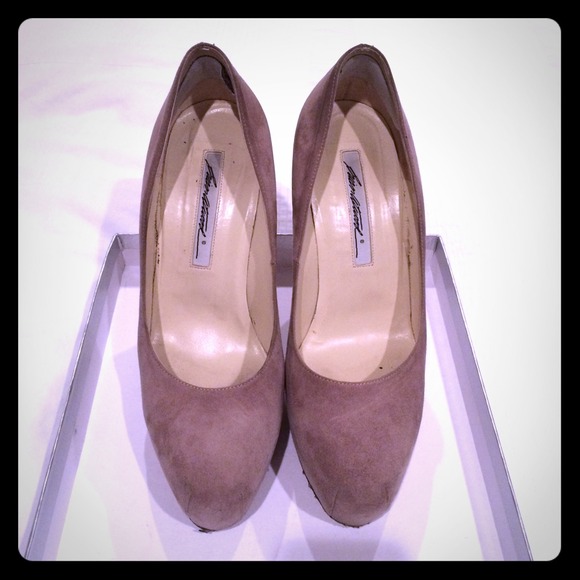 Grey suede Brian Atwood Maniac Pumps