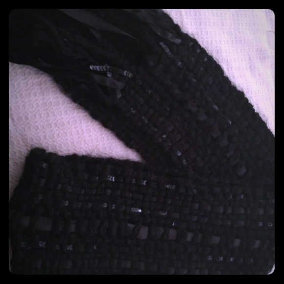 Beautiful cozy black and sequins scarf