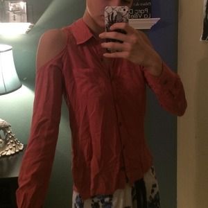 Coral color long sleeve top