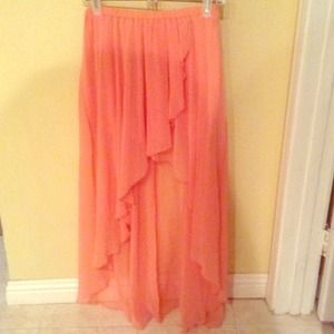 Peach chiffon skirt