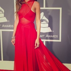 Red long dress