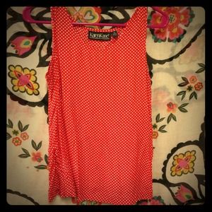 Red and white polka dot tank top
