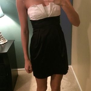 Beautiful Black and White Strapless Dress