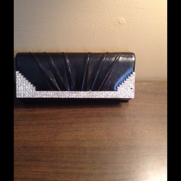 Black with rhinestones clutch