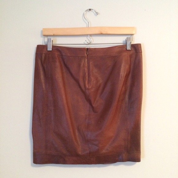 Vince Bourbon Leather Mini Skirt - Picture 4 of 4