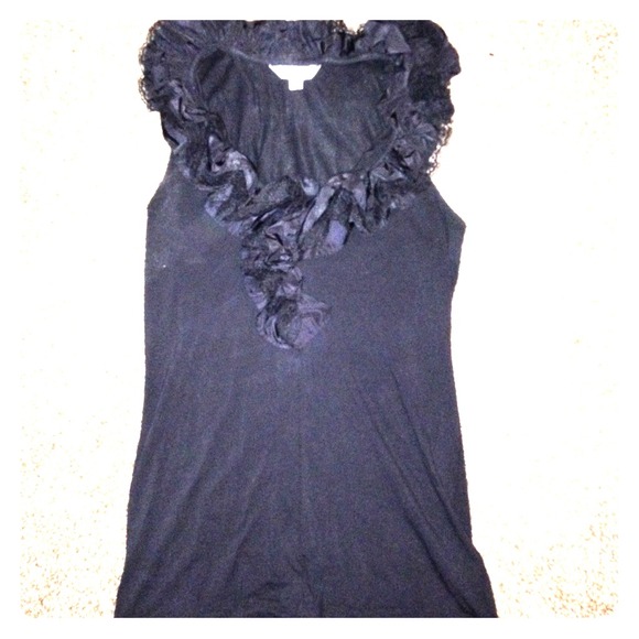 CAbi ruffled neckline blouse