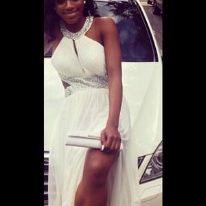 All white dress with silver studs