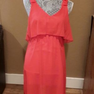 Red sleeveless dress