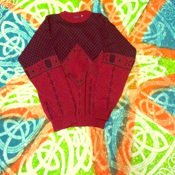 Red and blue sweater!