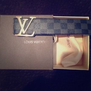 Louis Vuitton gold/black/grey belt