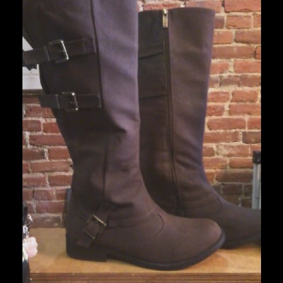 2 Lips Too Boots - NIB $99 SZ 10 - 2 Lips Too Brown Riding Boots