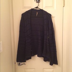 Free People Metallic Striped Sweater, Size Medium