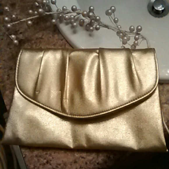 Gold hand bag