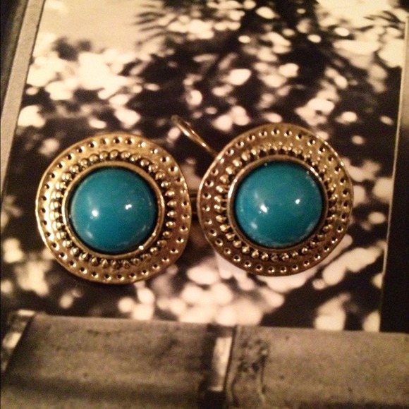 Teal and Bronze Earrings