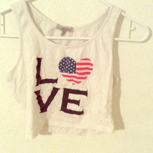 LOVE white crop top