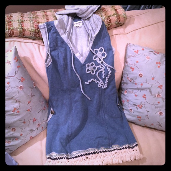 Ruby Rose Boho-style Athletic Hoodie Tunic - S.