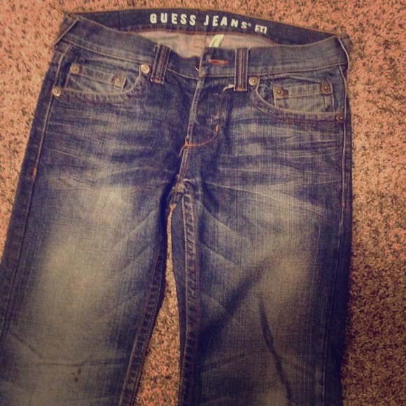 Guess mens denim jeans straight leg